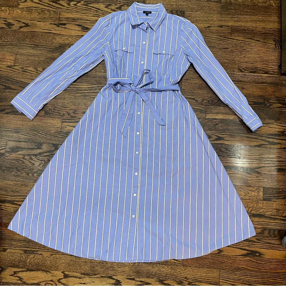 Talbots Blue and White Striped A-Line Dress